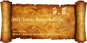 Hübsch Barnabás névjegykártya